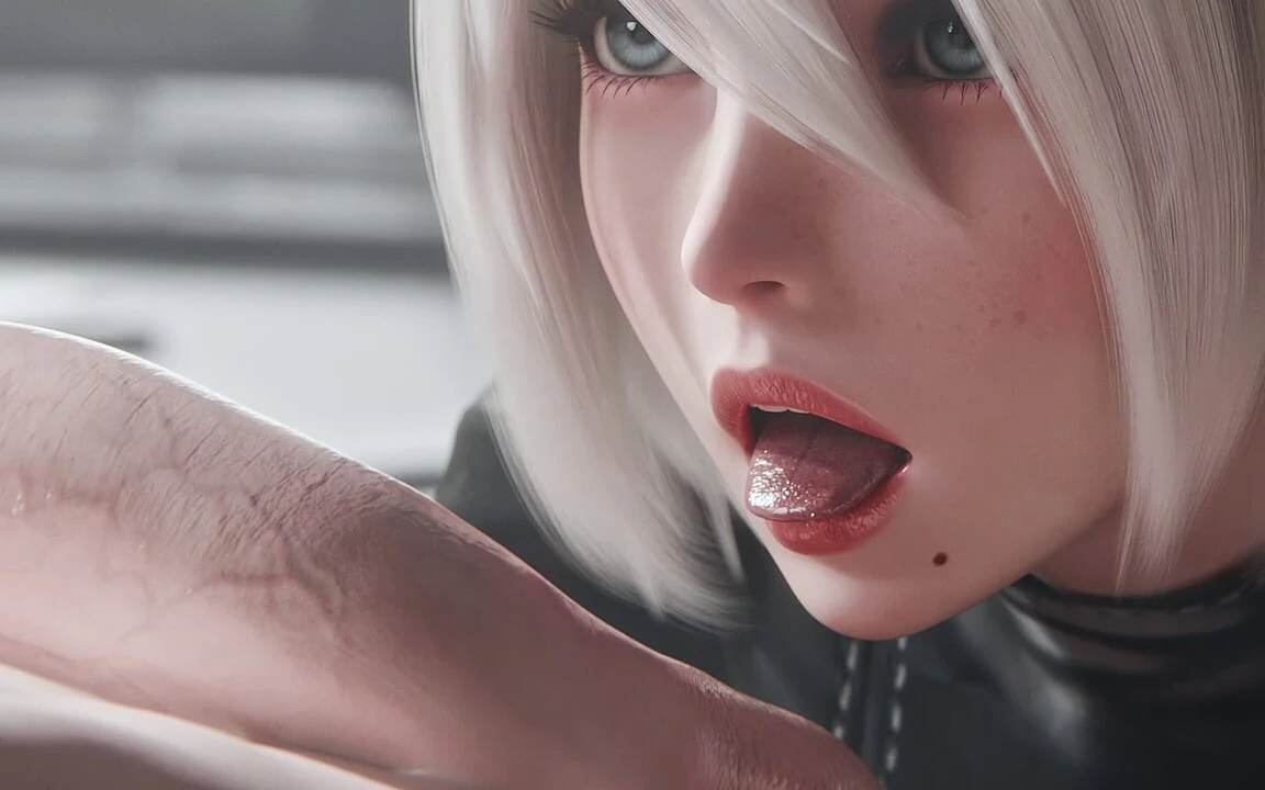 2b Nier Automata口交和城镇女牛仔啪啪啪 - 流着白浆的阴户和中出结局 3D 动画