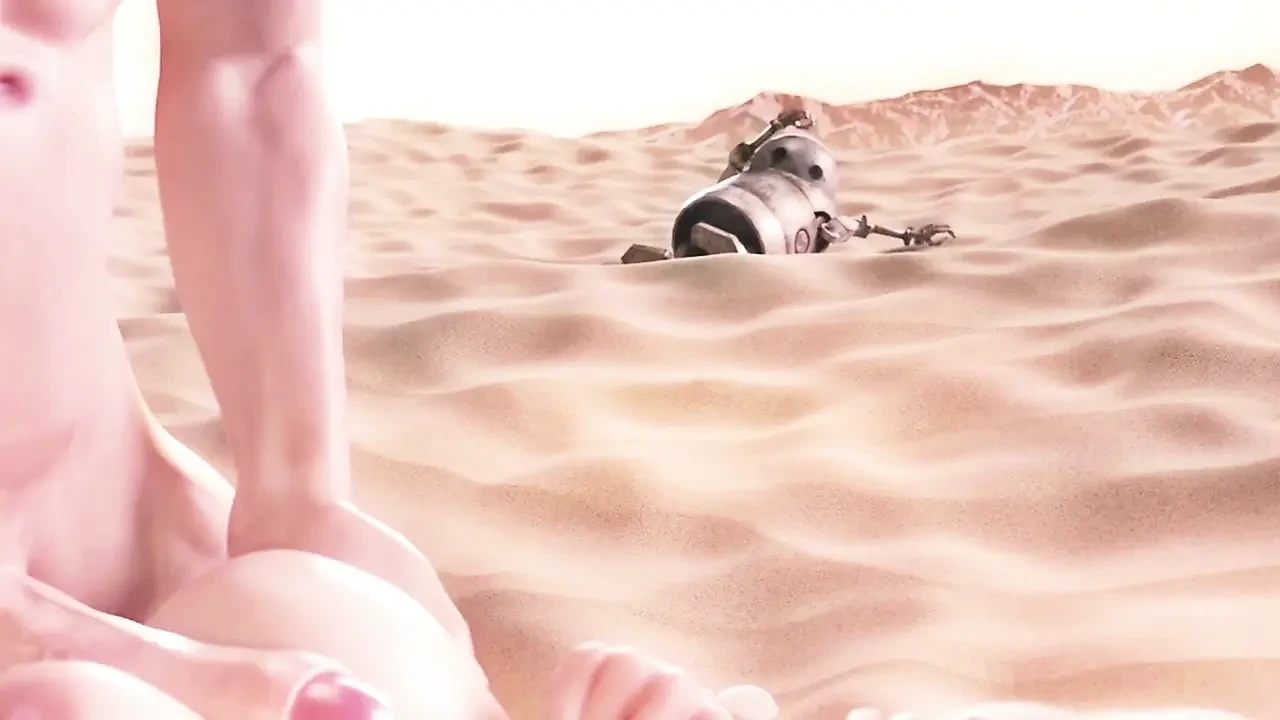 Loading Next Stage: 2B and a muscular 9S doing it on the ruined battlefield