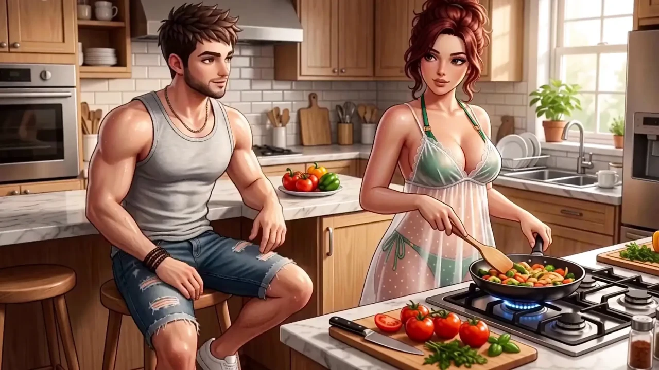 Horny Stepmom Can't Resist Stepson's Cock in the Kitchen