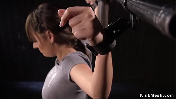master_torments_huge_tits_brunette_brat_in_metal_device_bondage